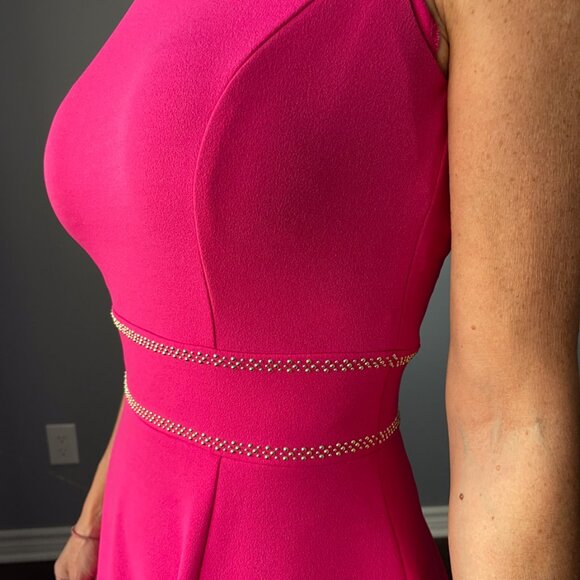 Calvin Klein Lattice-Trimmed Sleeveless Dress - Size 2 - Picture 3 of 4